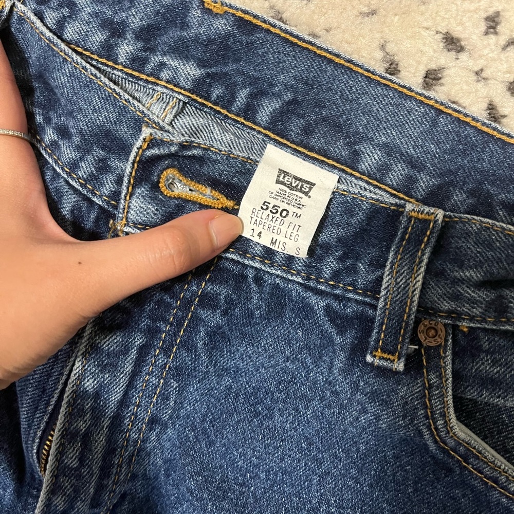Levi’s 550 sz 14 (vintage/rigid jean) in dark blue